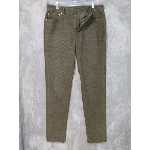 American Eagle Pants Mens 34x36 Green Corduroy Chino Flex Athletic Fit Mid Rise - Picture 1 of 10